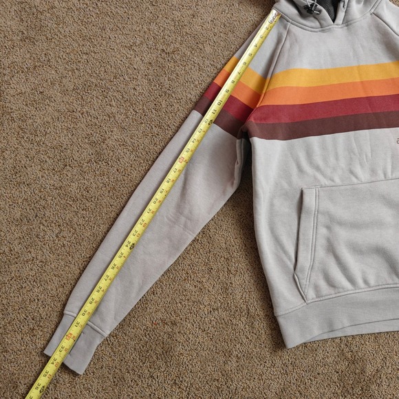 Troll Co. Hoodie Men Small Grey Retro Stripe Sweatshirt Workwear Lineman - Picture 11 of 11